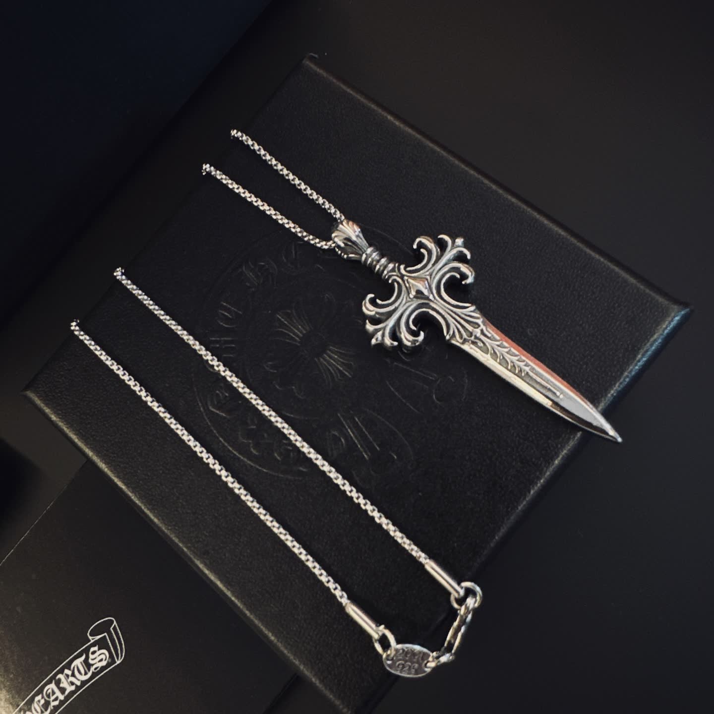 Chrome Hearts Silver Sword Pendant Necklace